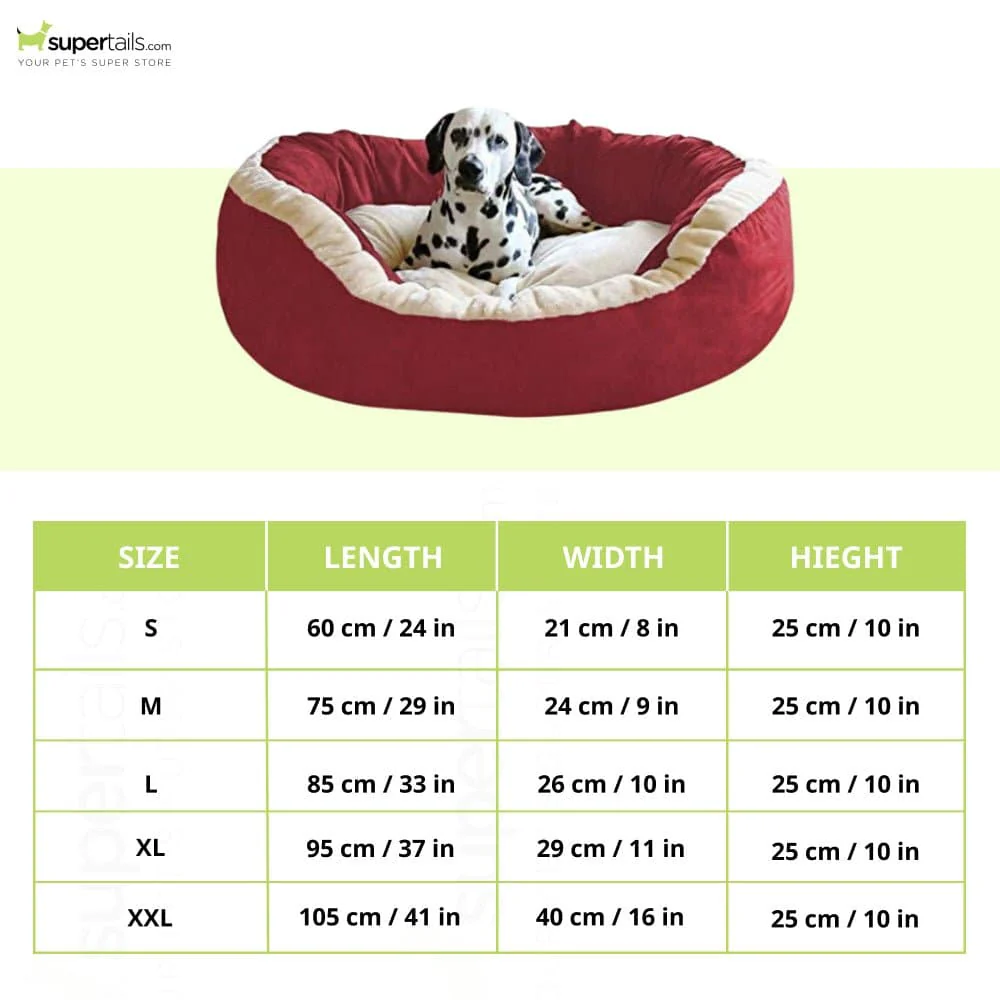 Fluffy's Pawsome Luxurious & Durable Polyester Filled Soft Bed for Dogs and Cats (Red) - Image 2
