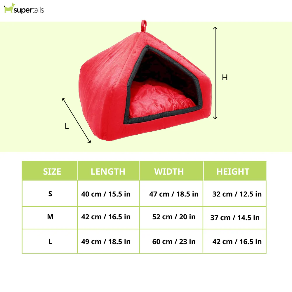 Fluffy's Pawsome Premium Soft Velvet Fabric Bed for Dogs and Cats (Red) - Image 2