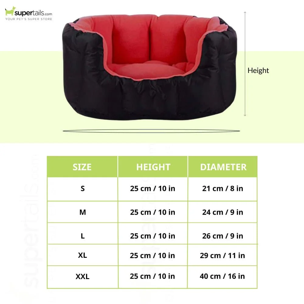 Fluffy's Pawsome Reversable Dual Color Ultra Soft Ethnic designer Bed for Dogs and Cats (Red/Black) - Image 2
