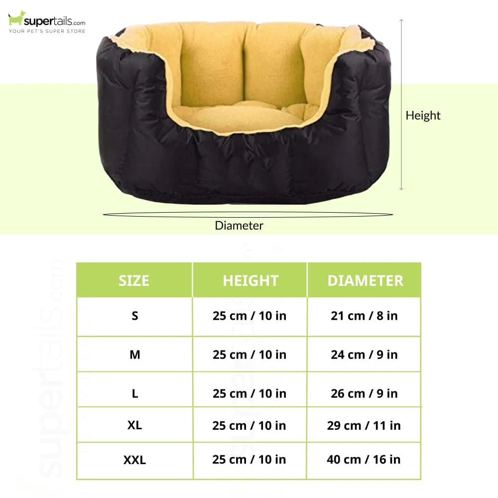 Fluffy's Pawsome Reversable Dual Color Ultra Soft Ethnic desingner Bed for Dogs and Cats (Beige & Black) - Image 2