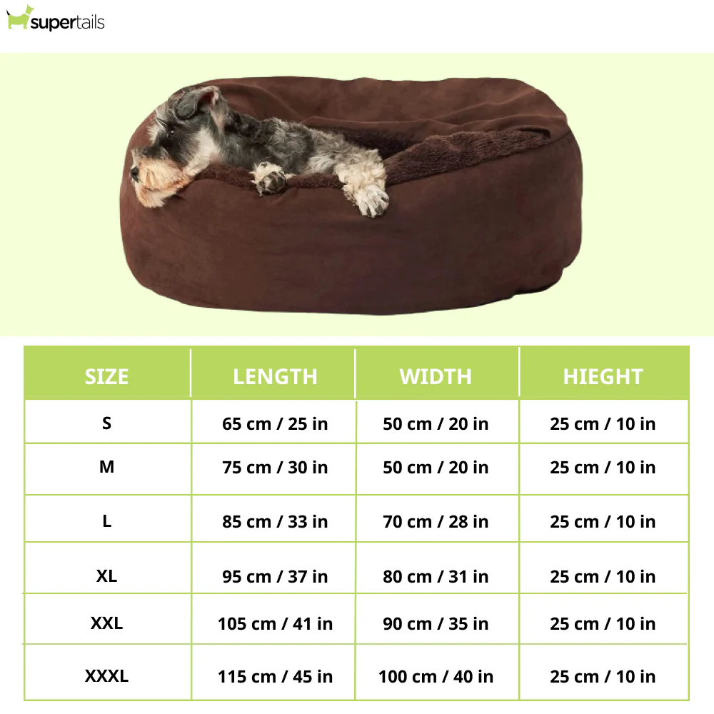 Fluffy's Pawsome Snug Style Hooded Cuddler Bed with Attached Blanket for Dogs and Cats (Brown) - Image 2