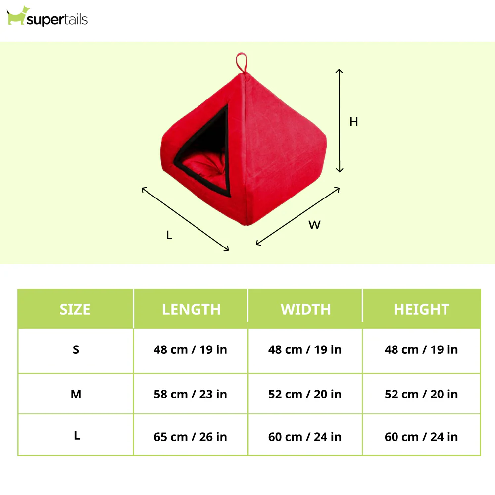 Fluffy's Pawsome Soft Velvet Premium Fabric Bed for Dogs and Cats (Red) - Image 2