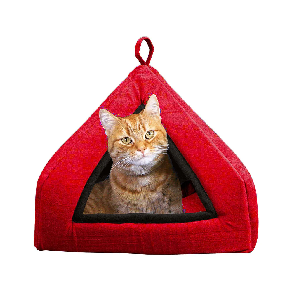 Fluffy's Pawsome Soft Velvet Premium Fabric Bed for Dogs and Cats (Red) - Image 7