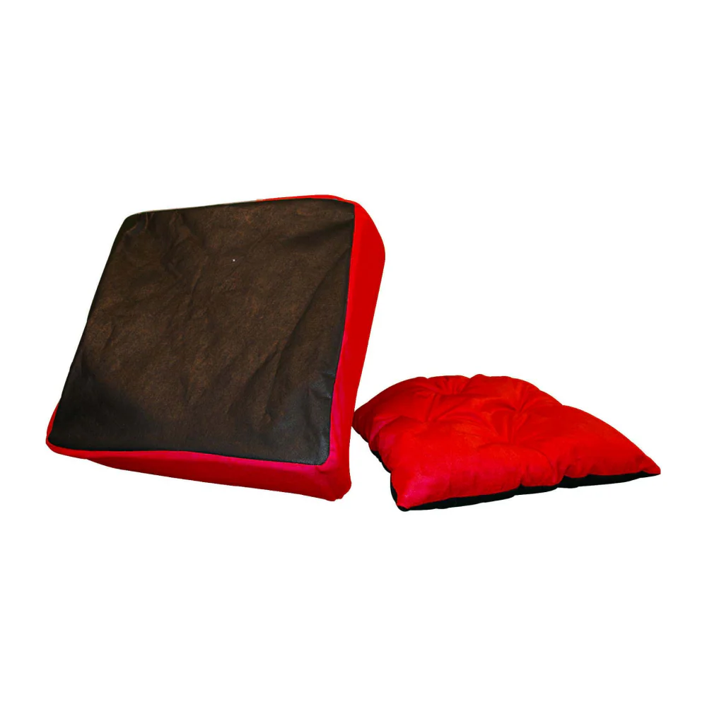 Fluffy's Pawsome Soft Velvet Premium Fabric Bed for Dogs and Cats (Red) - Image 8