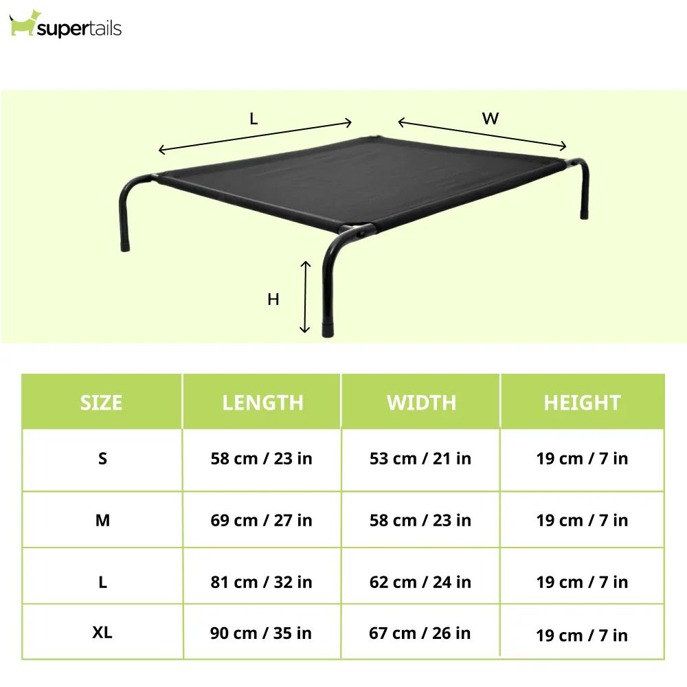 Fluffy's Pawsome Waterproof elevated Sides Camping Bed for Dogs (Black) - Image 2