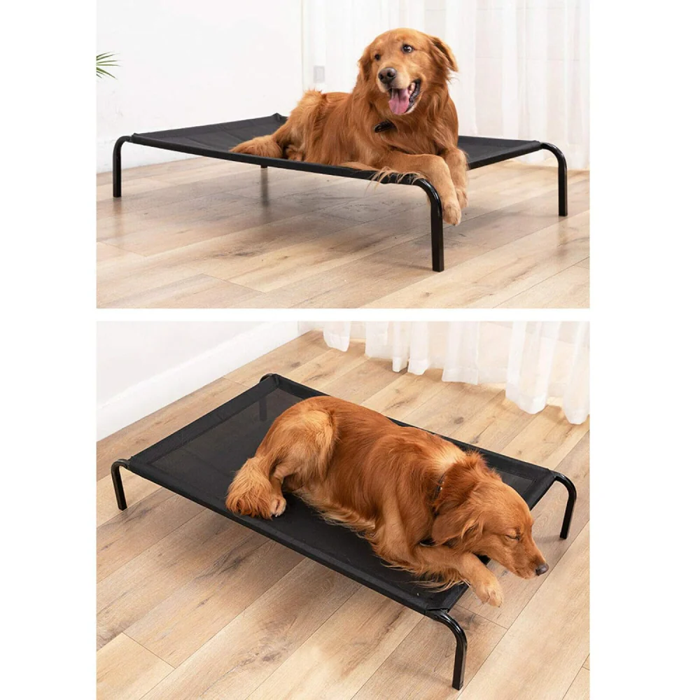 Fluffy's Pawsome Waterproof elevated Sides Camping Bed for Dogs (Black) - Image 3