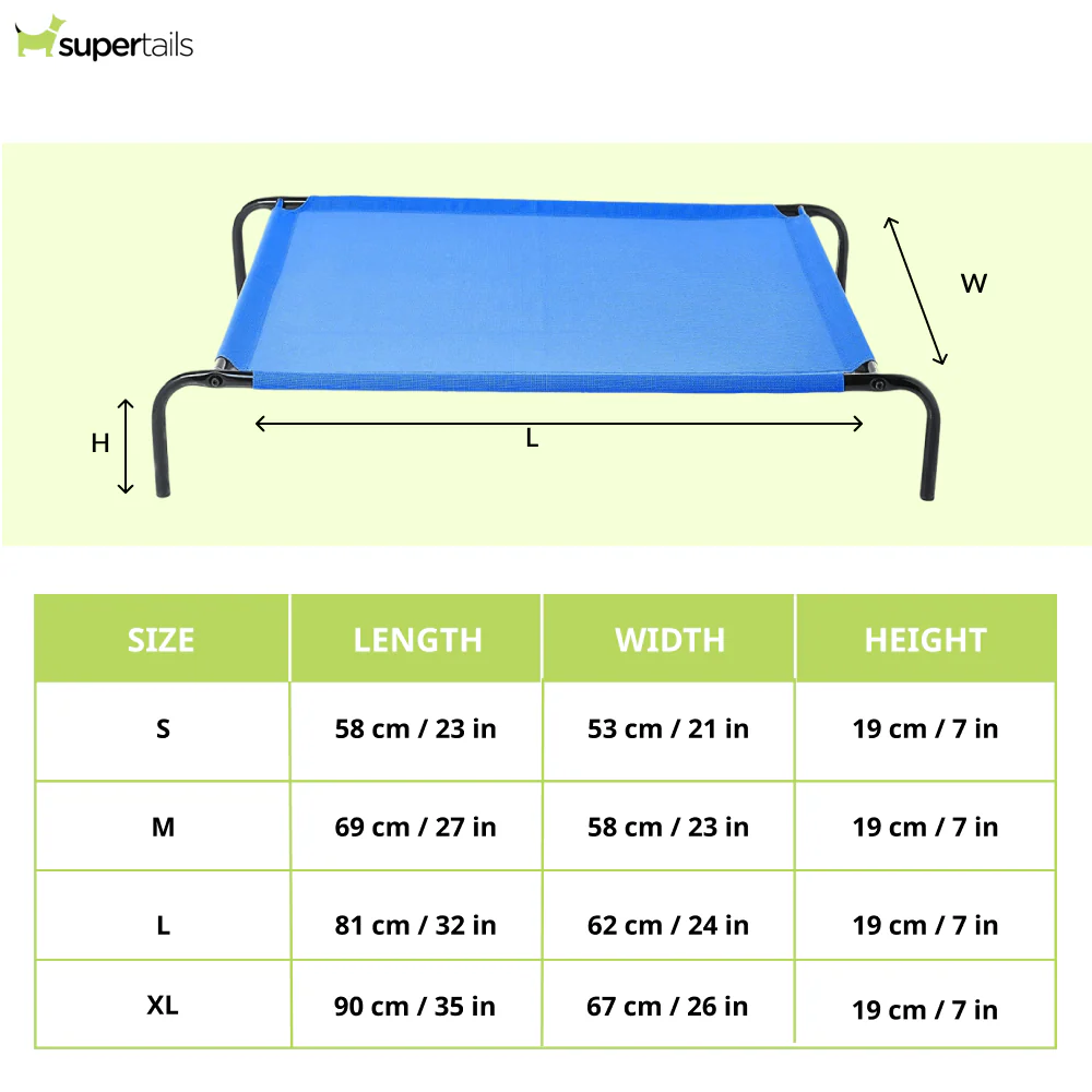 Fluffy's Pawsome Waterproof elevated Sides Camping Bed for Dogs (Blue) - Image 2
