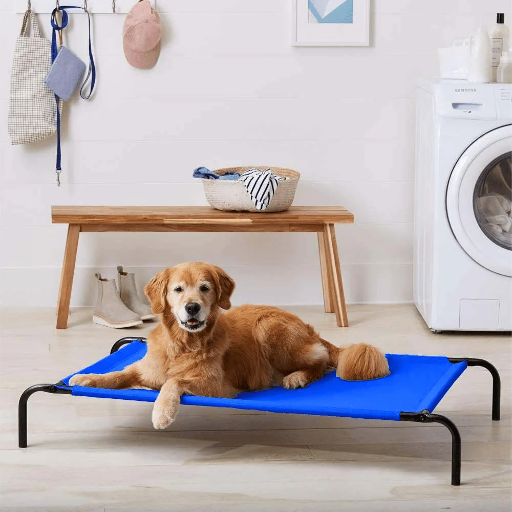 Fluffy's Pawsome Waterproof elevated Sides Camping Bed for Dogs (Blue) - Image 3