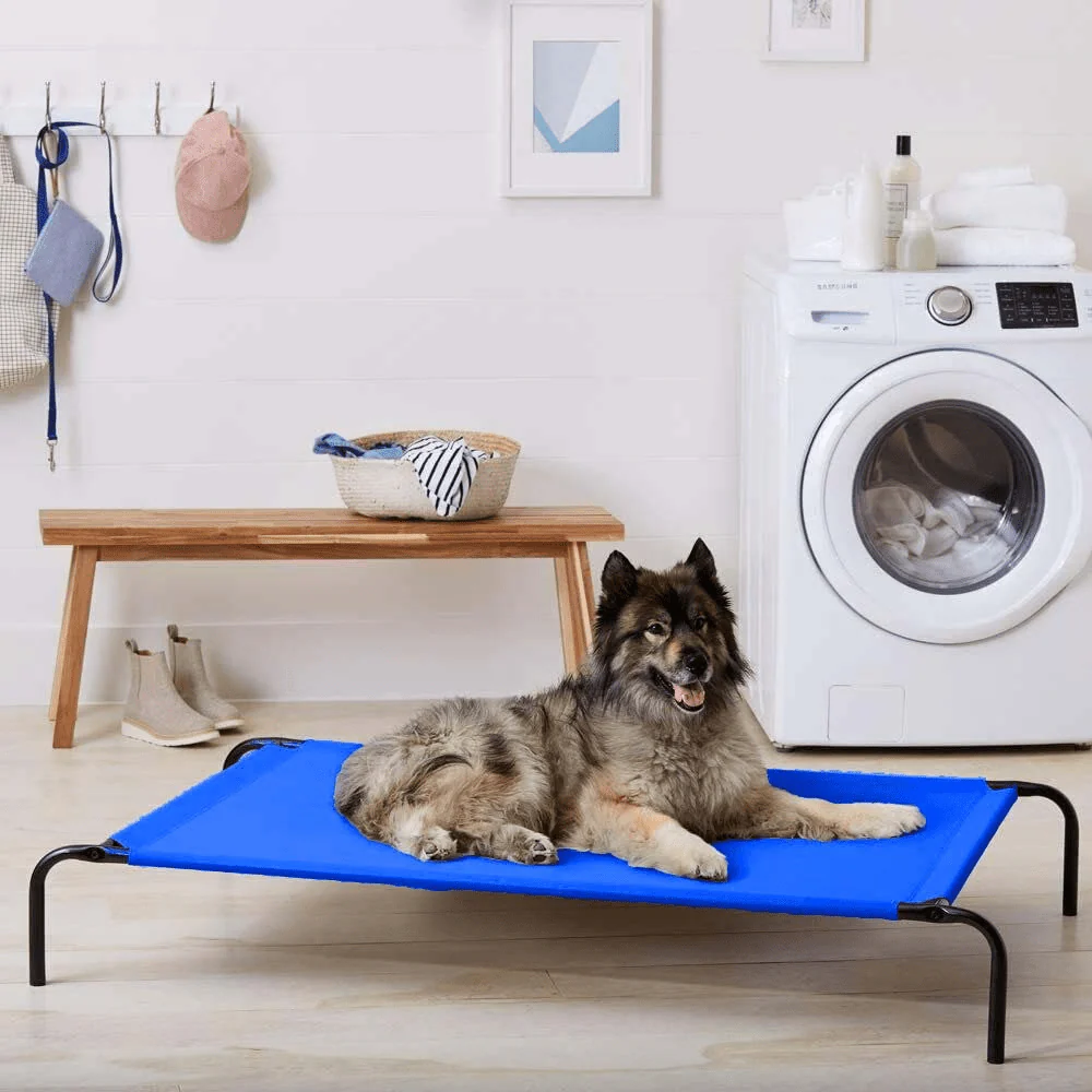 Fluffy's Pawsome Waterproof elevated Sides Camping Bed for Dogs (Blue) - Image 4