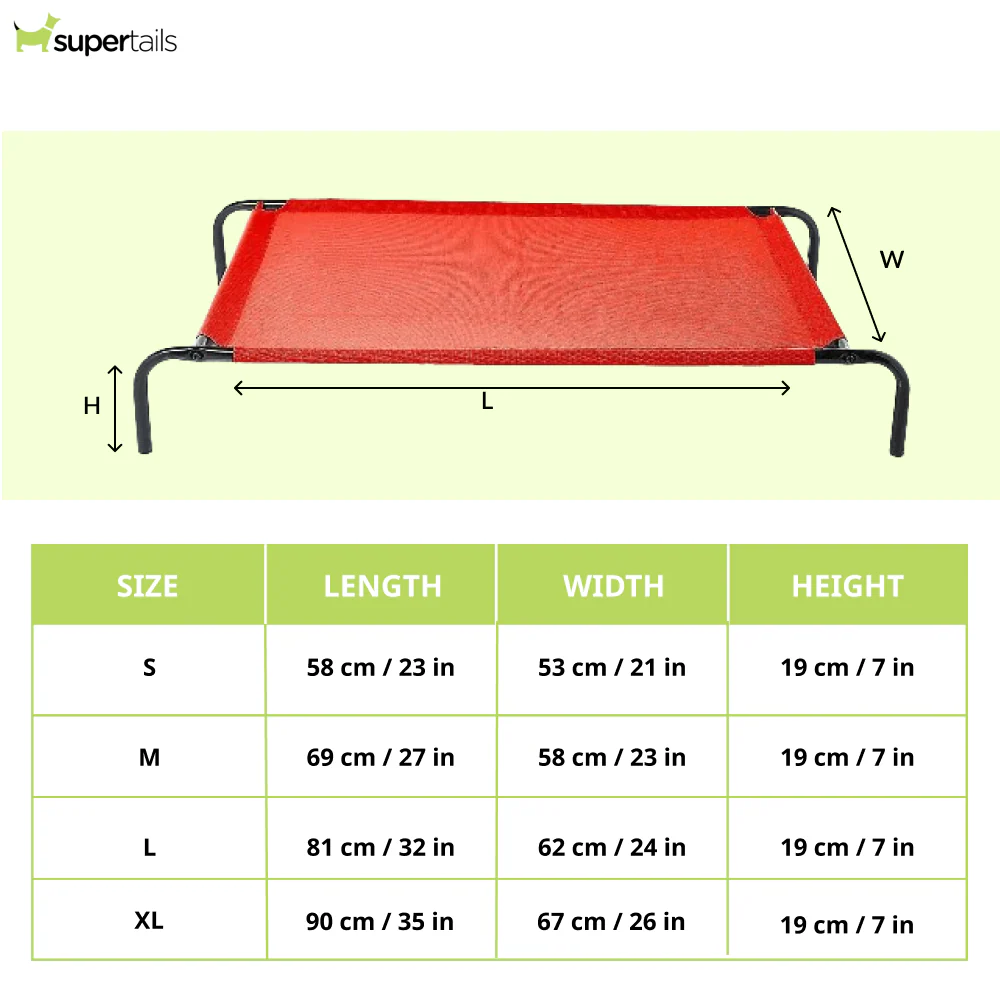 Fluffy's Pawsome Waterproof elevated Sides Camping Bed for Dogs (Red) - Image 2