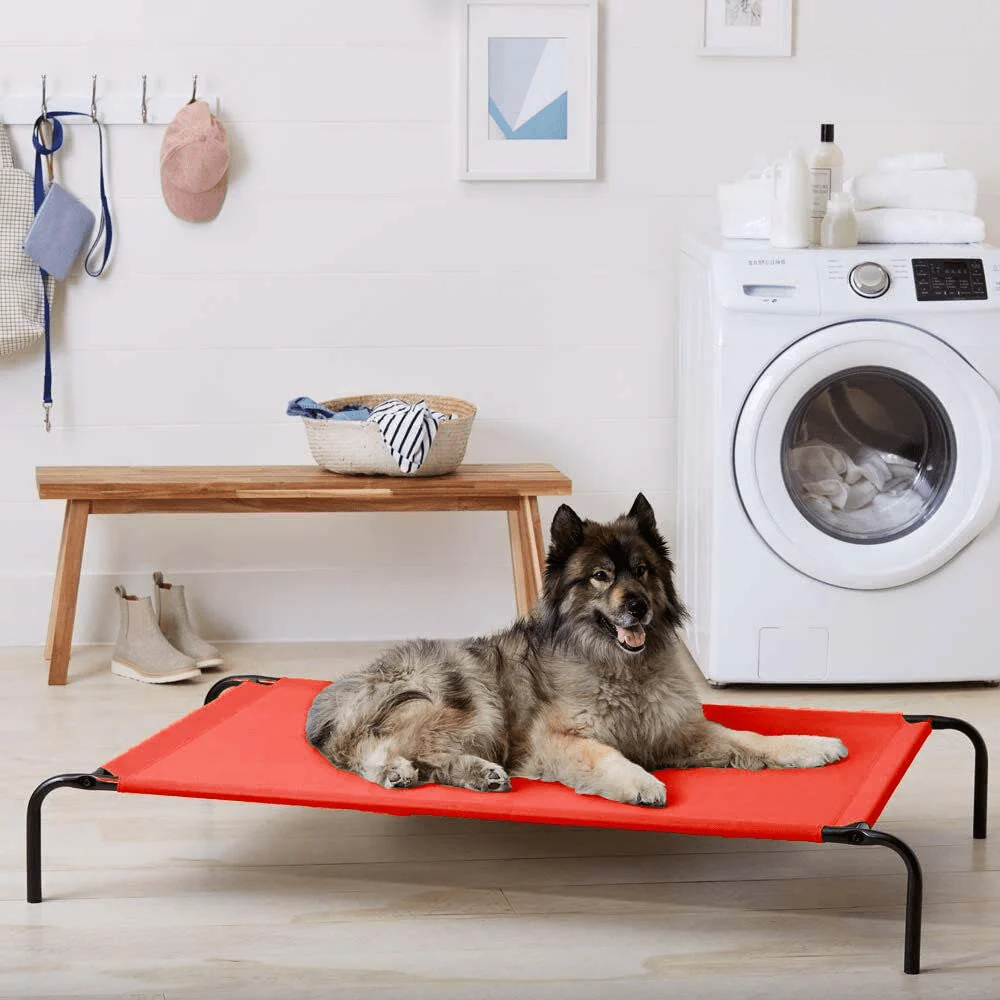 Fluffy's Pawsome Waterproof elevated Sides Camping Bed for Dogs (Red) - Image 3