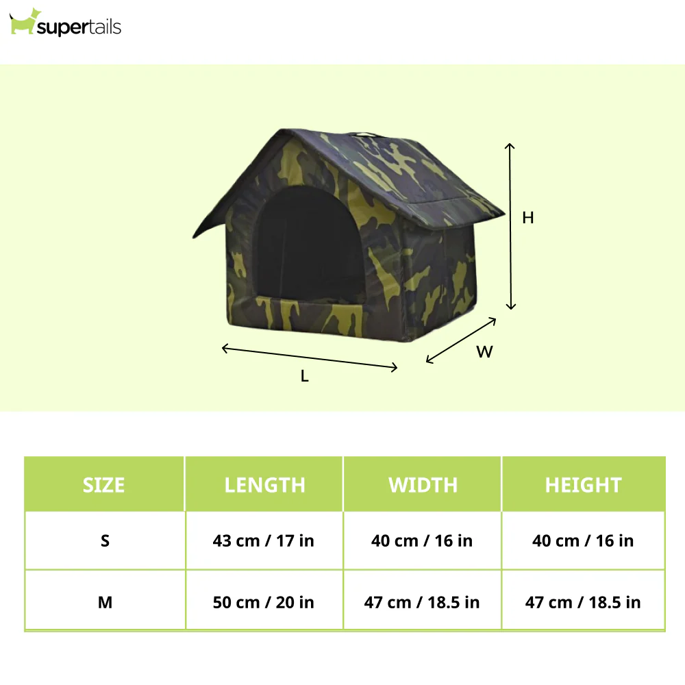 Fluffy's Petslover Luxurious Foldable Tent For Dogs and Cats (Army Print) - Image 2