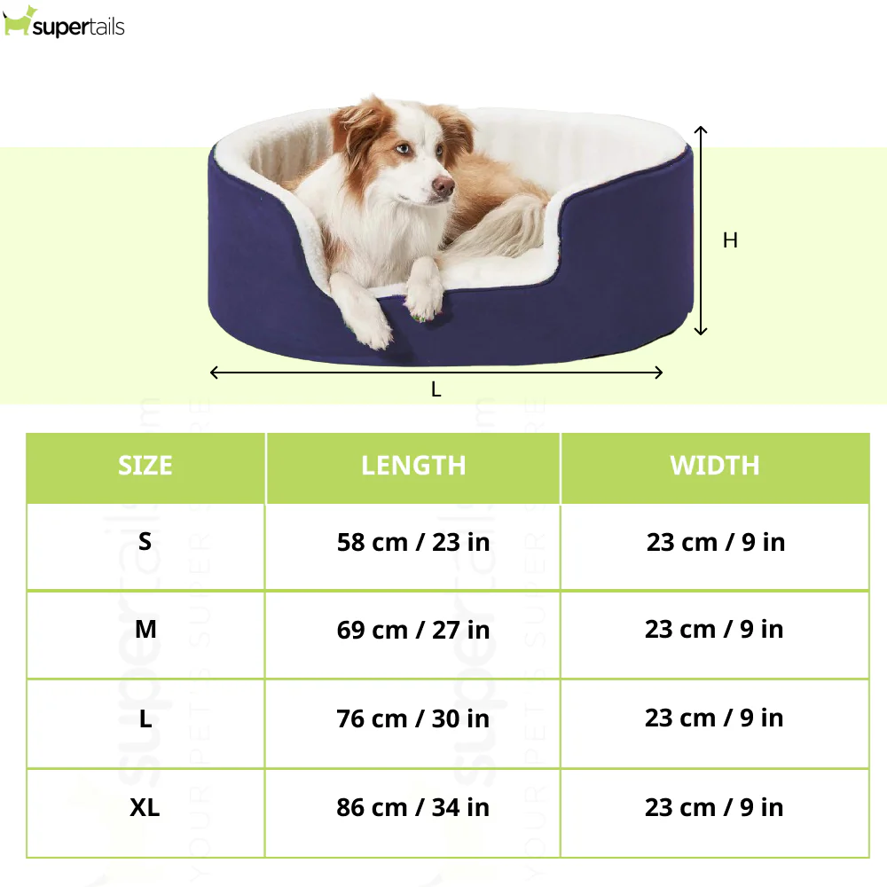 Fluffy's Petslover Warm Fleece Winter Round Shape Reversible Ultra Soft Bed with Cushion Pillow for Dogs and Cats (Navy Blue) - Image 2