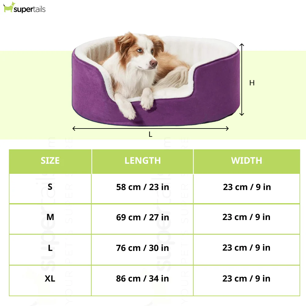 Fluffy's Petslover Warm Fleece Winter Round Shape Reversible Ultra Soft Bed with Cushion Pillow for Dogs and Cats (Purple) - Image 2
