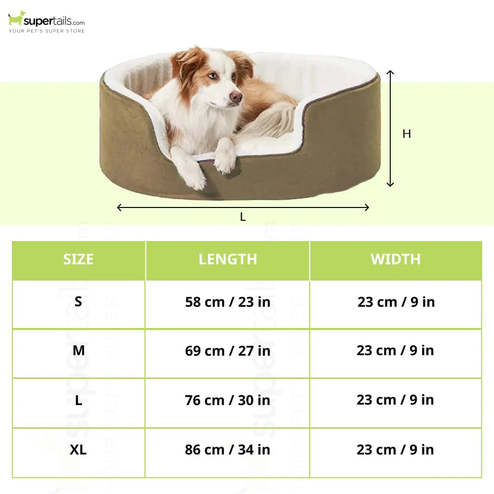 Fluffy's Petslover Warm Fleece Winter Round Shape Reversible Ultra Soft Bed with Cushion Pillow for Dogs and Cats (Biege) - Image 2