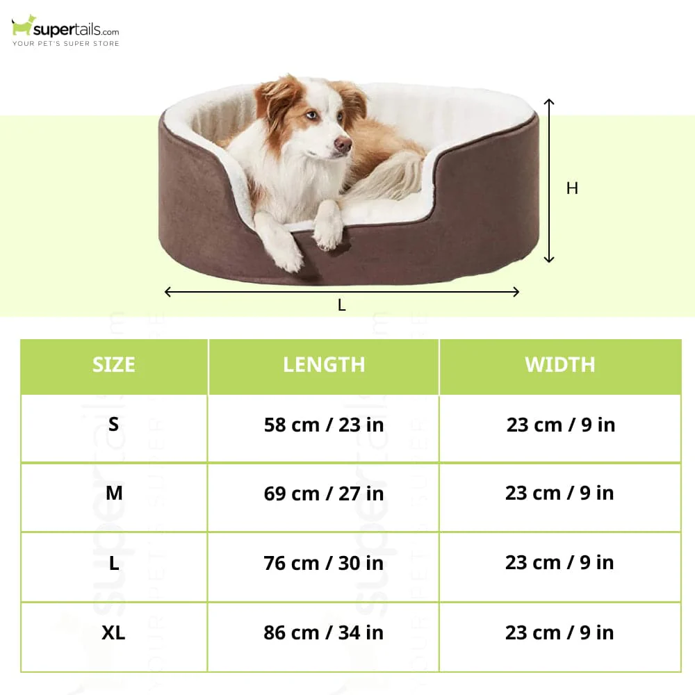 Fluffy's Petslover Warm Fleece Winter Round Shape Reversible Ultra Soft Bed with Cushion Pillow for Dogs and Cats (Brown) - Image 2