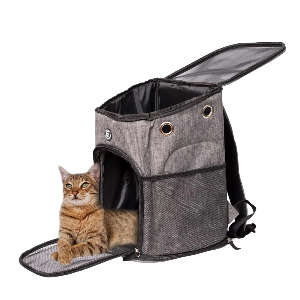 Barkbutler x Fofos Backpack Carrier for Small Dogs and Cats (Grey) - Image 7