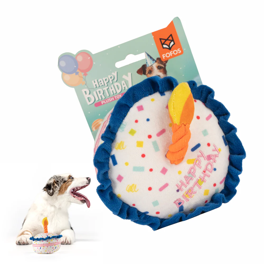 Barkbutler x Fofos Birthday Cake Plush Toy for Dogs - Image 3