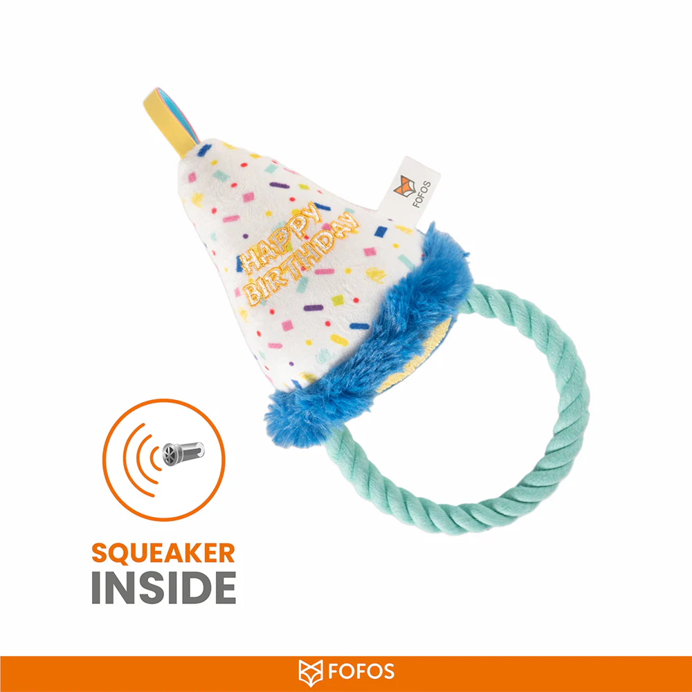 Barkbutler x Fofos Birthday Hat Plush Toy for Dogs - Image 5