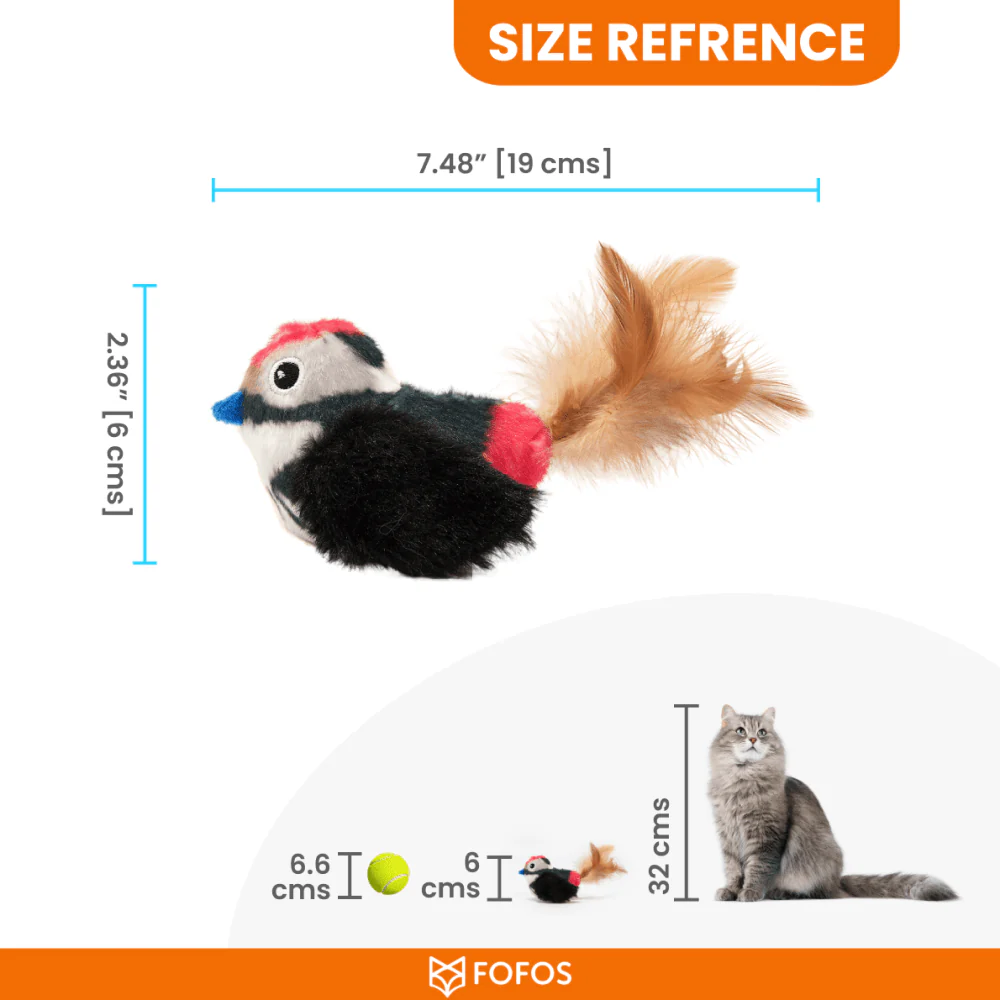 Barkbutler x Fofos Black Bird with Catnip Balls Interactive Toy for Cats (Black) - Image 3