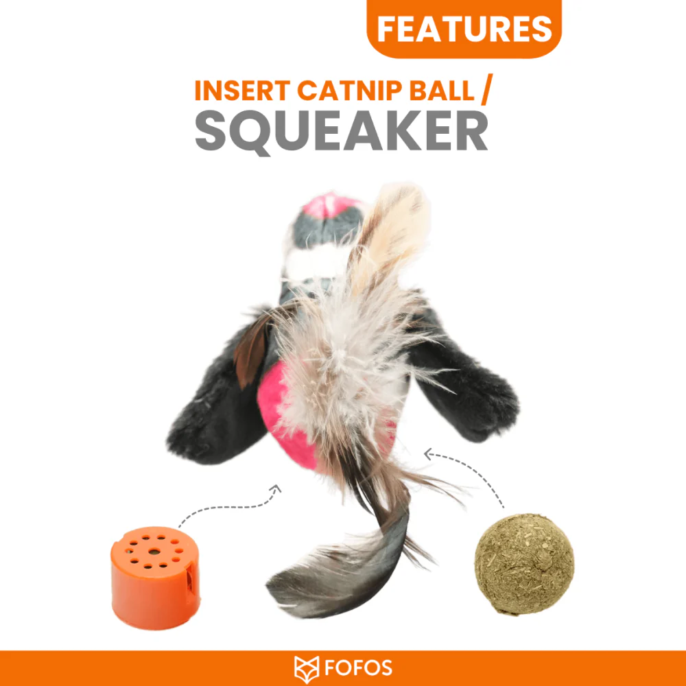 Barkbutler x Fofos Black Bird with Catnip Balls Interactive Toy for Cats (Black) - Image 7
