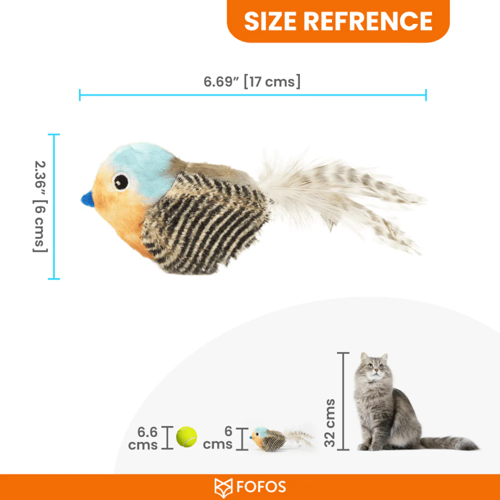 Barkbutler x Fofos Blue Bird with Catnip Balls Interactive Toy for Cats - Image 3