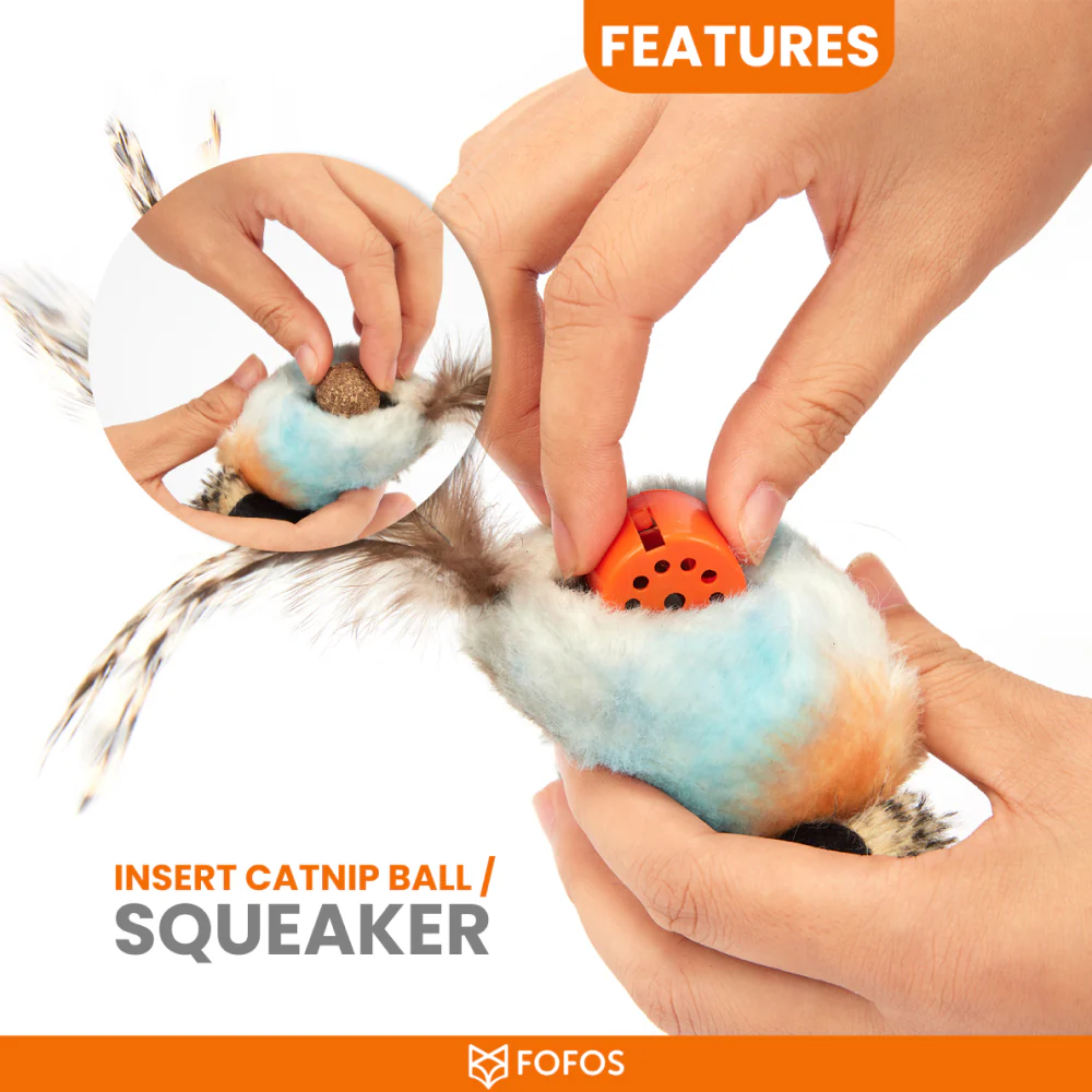 Barkbutler x Fofos Blue Bird with Catnip Balls Interactive Toy for Cats - Image 7
