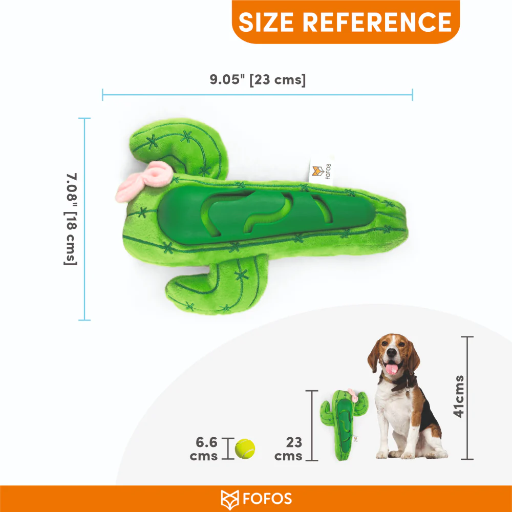 Barkbutler x Fofos Cactus Treat Toy for Dogs (Green) - Image 2