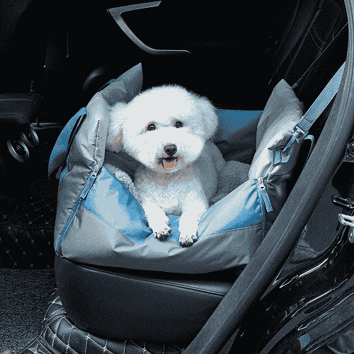 Barkbutler x Fofos Car Seat Carrier for Dogs and Cats (Grey/Blue) - Image 6
