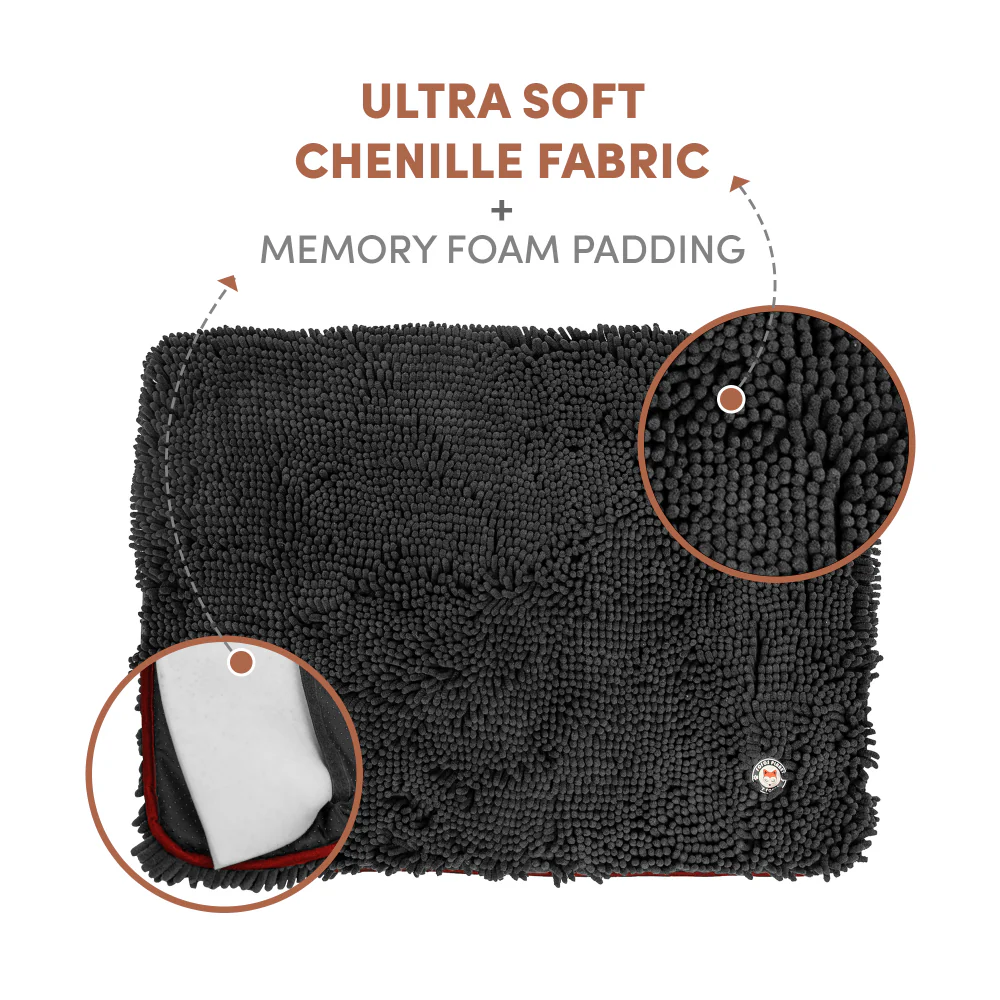 Barkbutler x Fofos Chenille Memory Foam Mat for Dogs and Cats (Grey) - Image 5