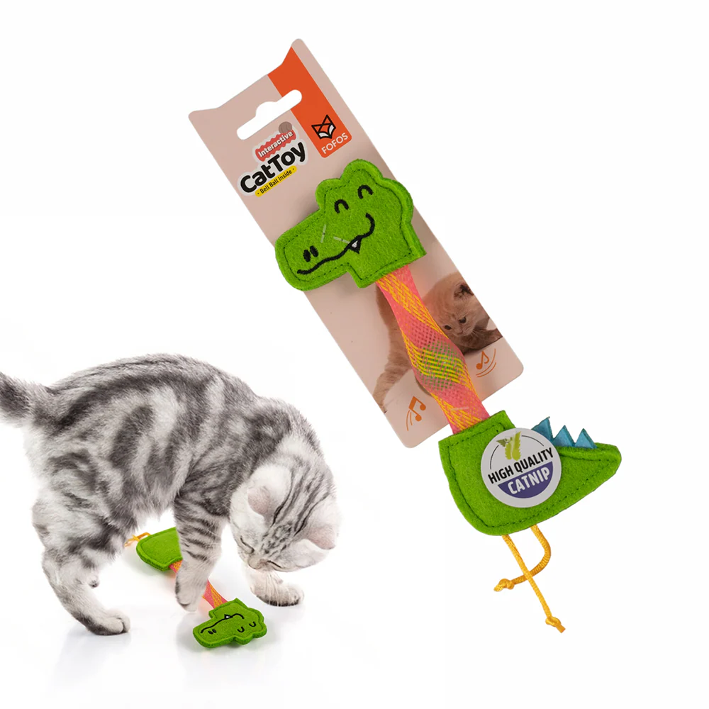 Barkbutler x Fofos Crocodile Flick Tube Catnip Toy for Cats - Image 3