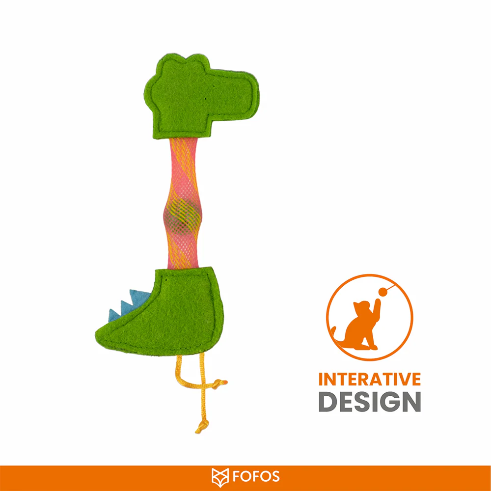 Barkbutler x Fofos Crocodile Flick Tube Catnip Toy for Cats - Image 7