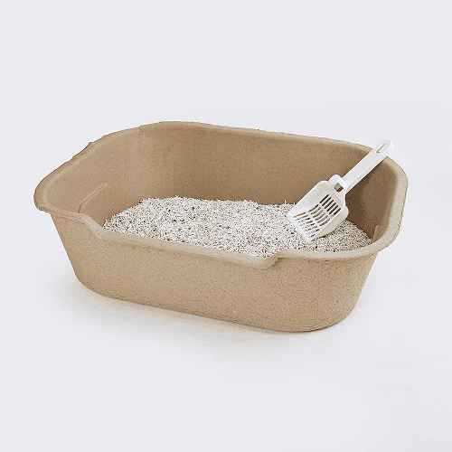 Barkbutler x Fofos Disposable Litter Box for Cats (Beige) - Image 4