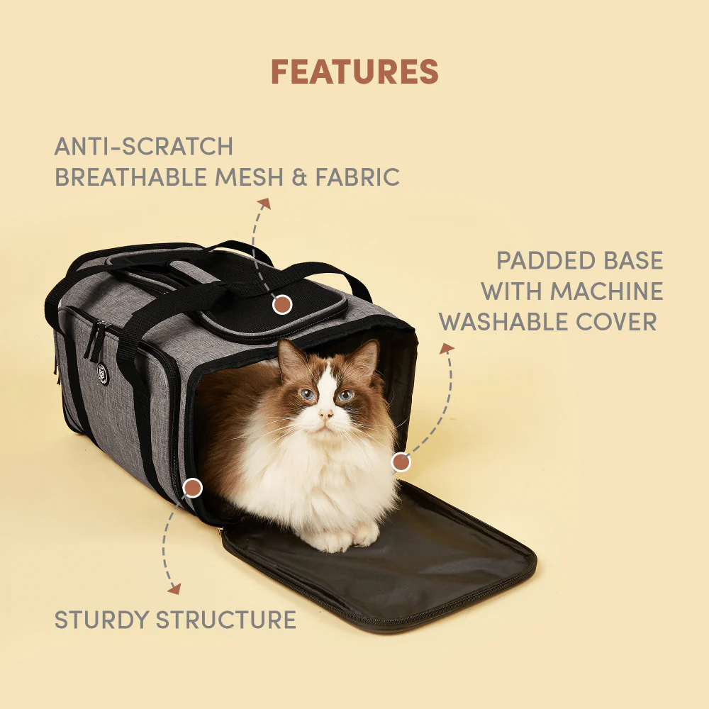 Barkbutler x Fofos Expandable Foldable Carrier for Dogs and Cats (Grey) - Image 4