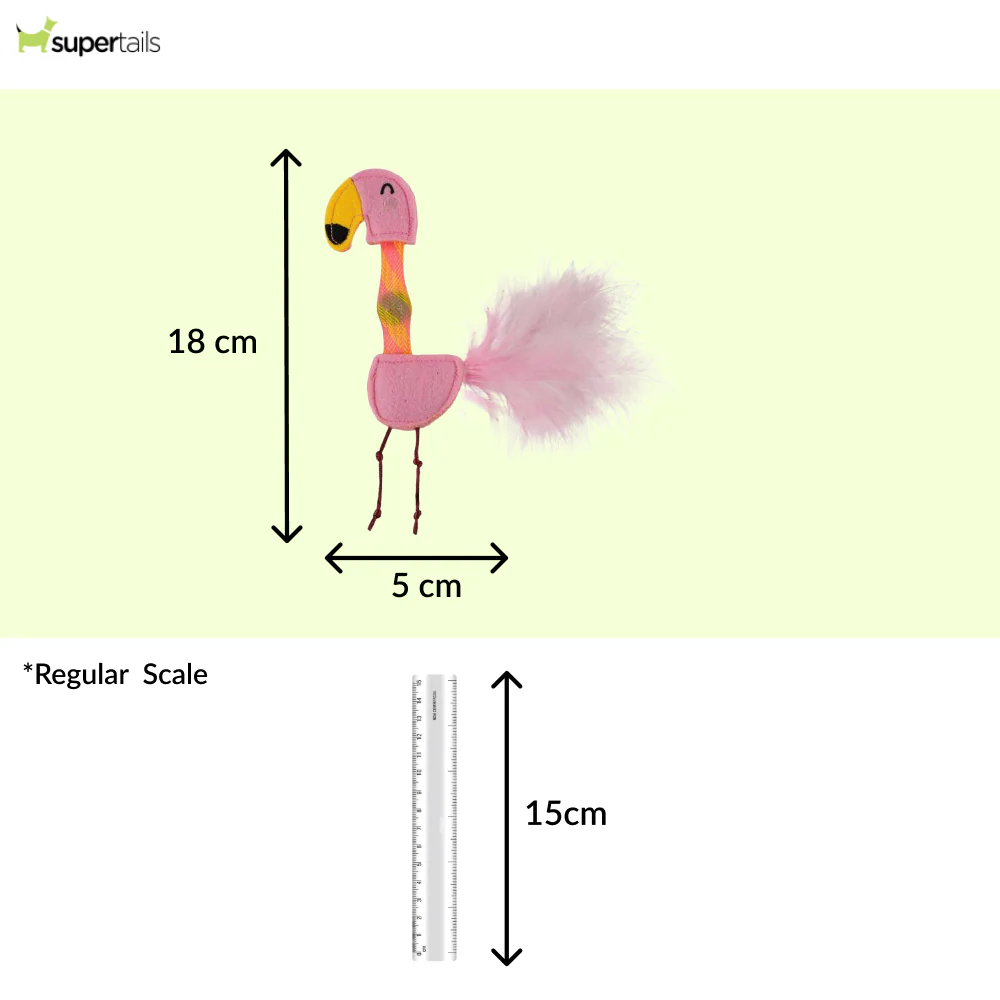 Barkbutler x Fofos Flamingo Flick Tube Catnip Toy for Cats - Image 2