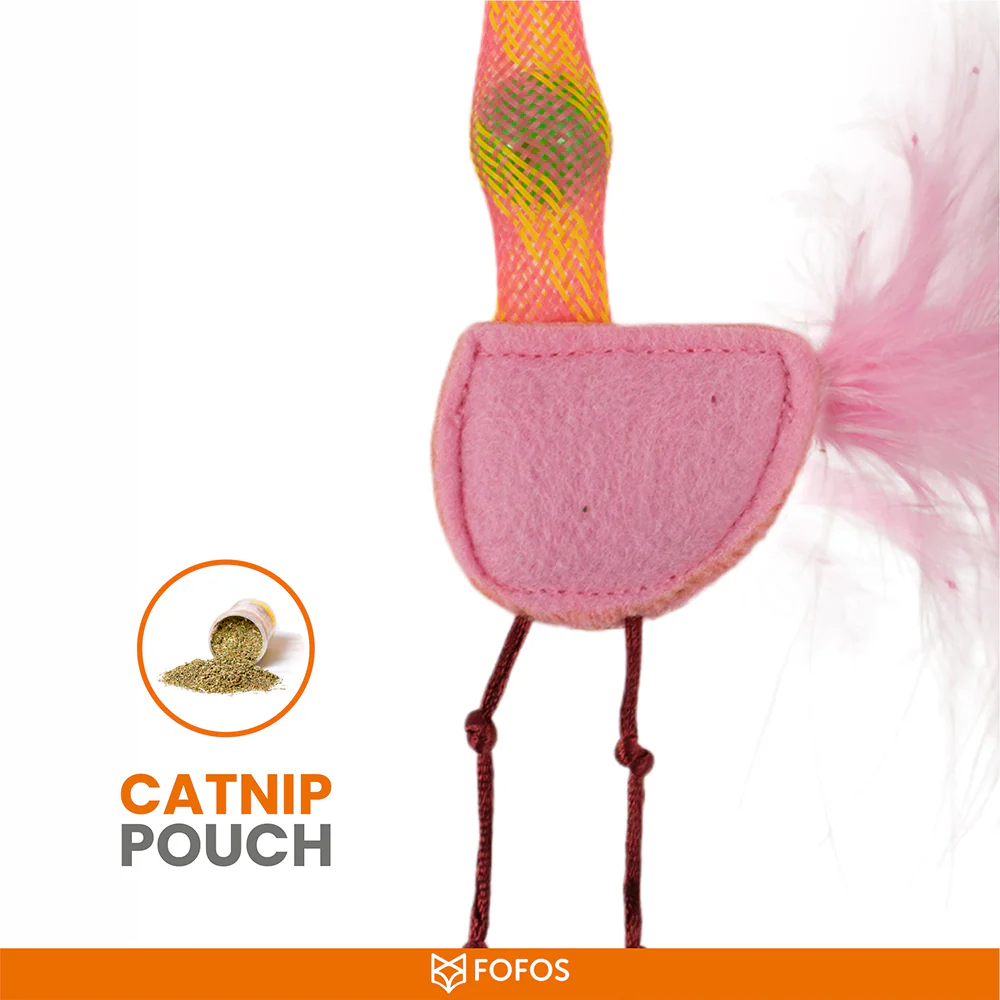 Barkbutler x Fofos Flamingo Flick Tube Catnip Toy for Cats - Image 6