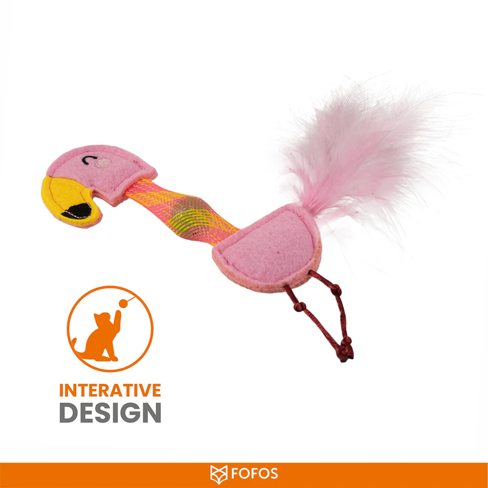 Barkbutler x Fofos Flamingo Flick Tube Catnip Toy for Cats - Image 7