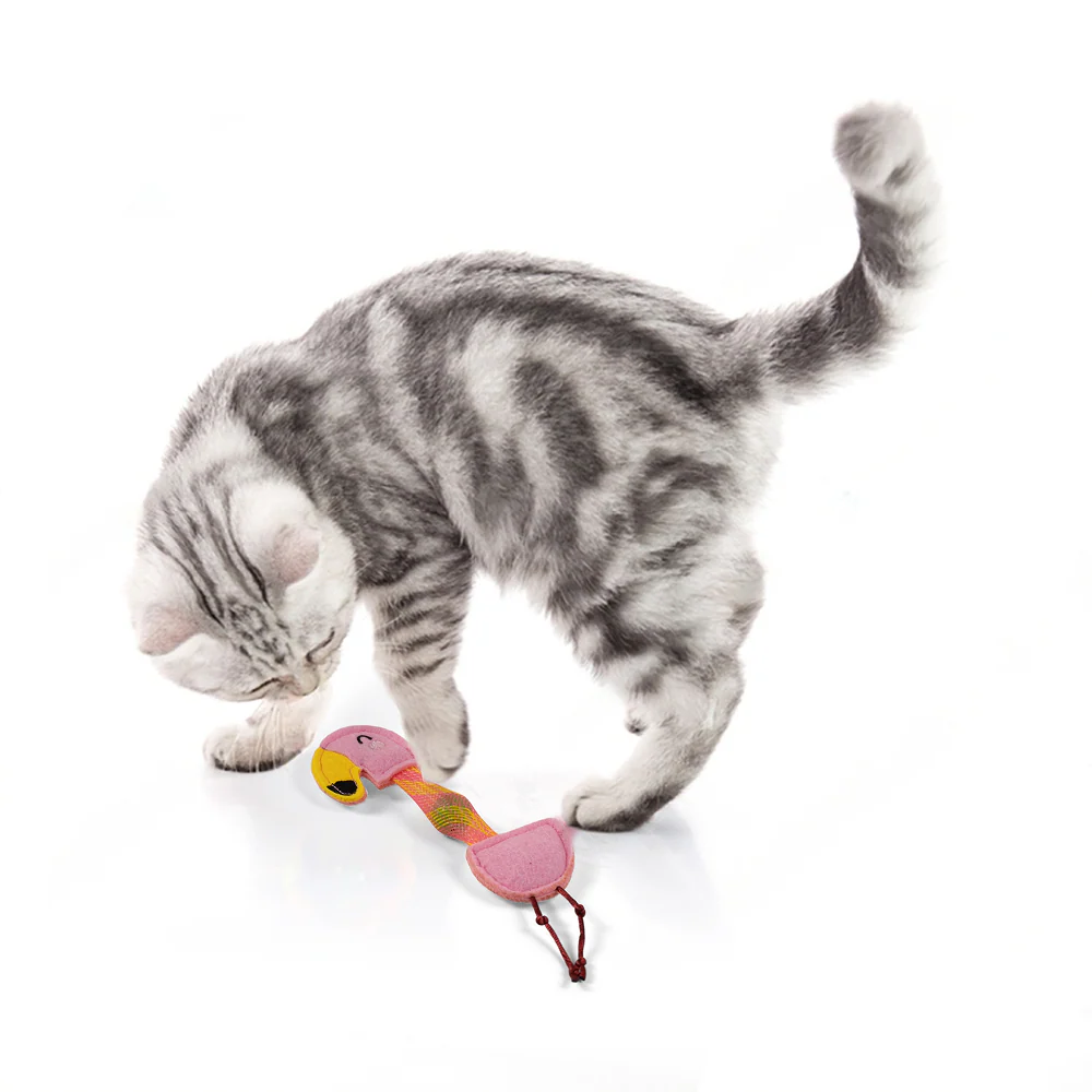 Barkbutler x Fofos Flamingo Flick Tube Catnip Toy for Cats - Image 8