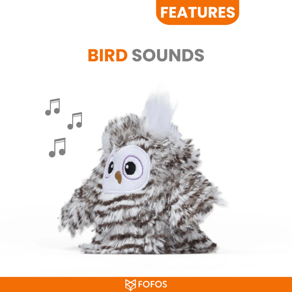 Barkbutler x Fofos Flapping Owl Chirping Interactive Toy for Cats (Brown) - Image 4