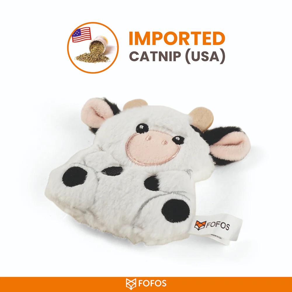 Barkbutler x Fofos Floppy Crinkle Cow Catnip Toy for Cats - Image 3