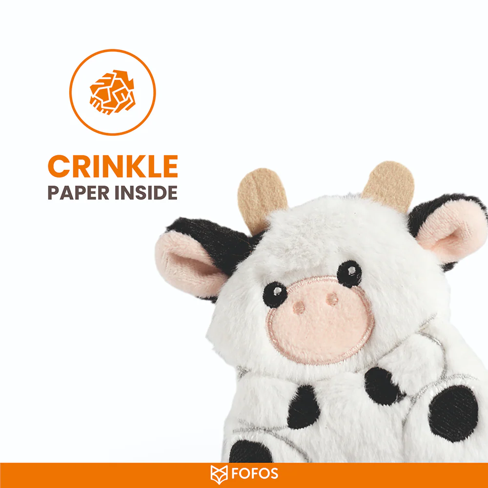 Barkbutler x Fofos Floppy Crinkle Cow Catnip Toy for Cats - Image 5
