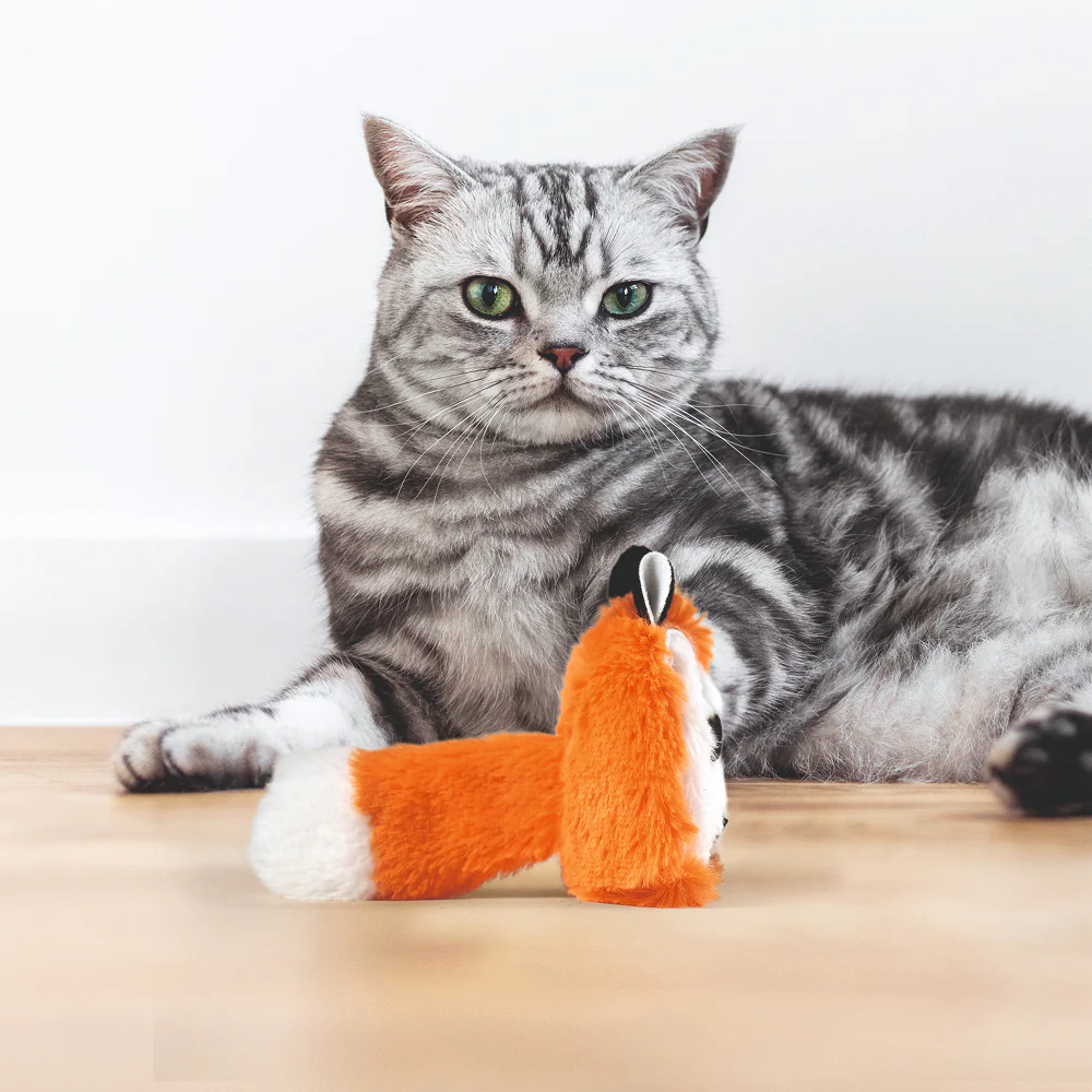 Barkbutler x Fofos Floppy Crinkle Fox Catnip Toy for Cats - Image 7