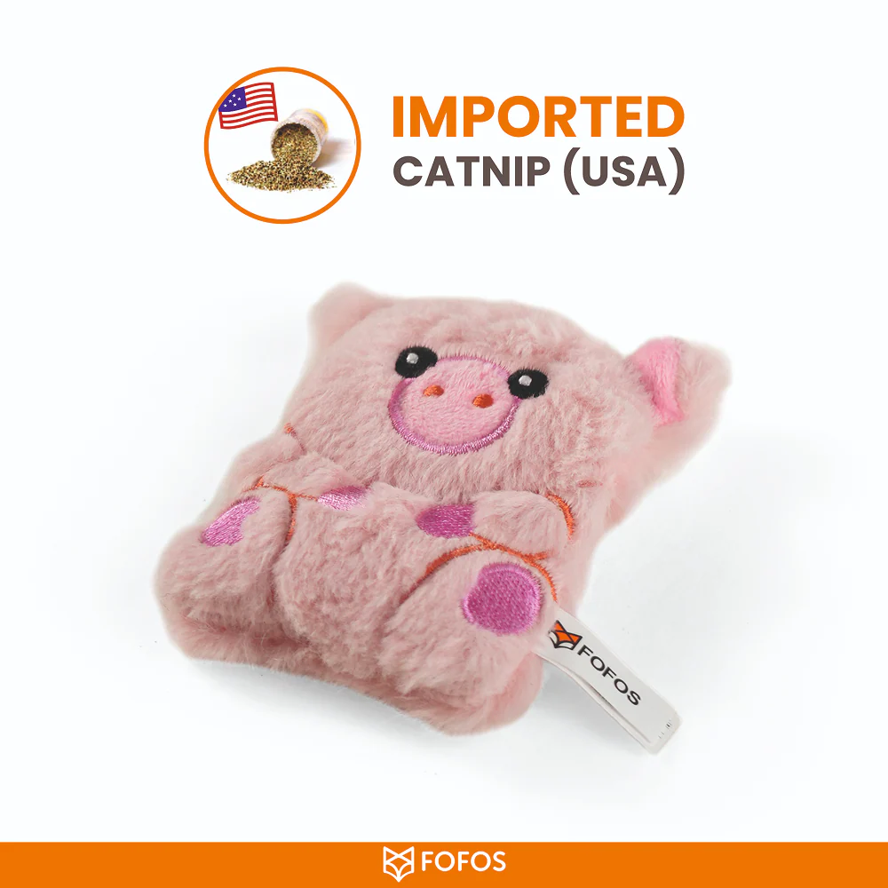 Barkbutler x Fofos Floppy Crinkle Pig Catnip Toy for Cats - Image 3