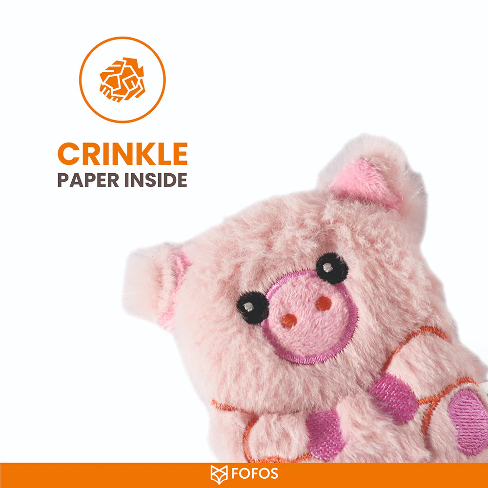Barkbutler x Fofos Floppy Crinkle Pig Catnip Toy for Cats - Image 5
