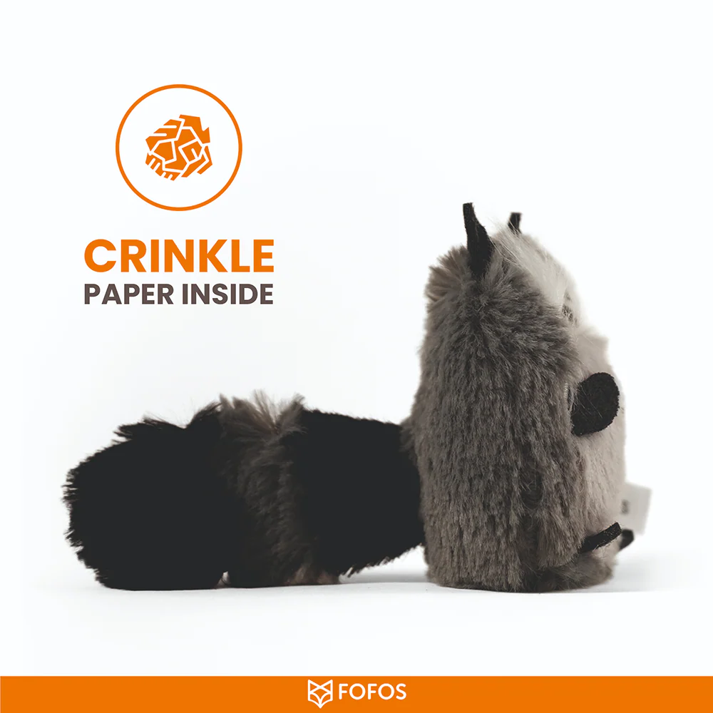 Barkbutler x Fofos Floppy Crinkle Raccoon Catnip Toy for Cats - Image 5
