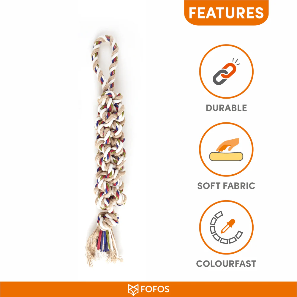 Barkbutler x Fofos Flossy Rope Toy Braided for Dogs - Image 8