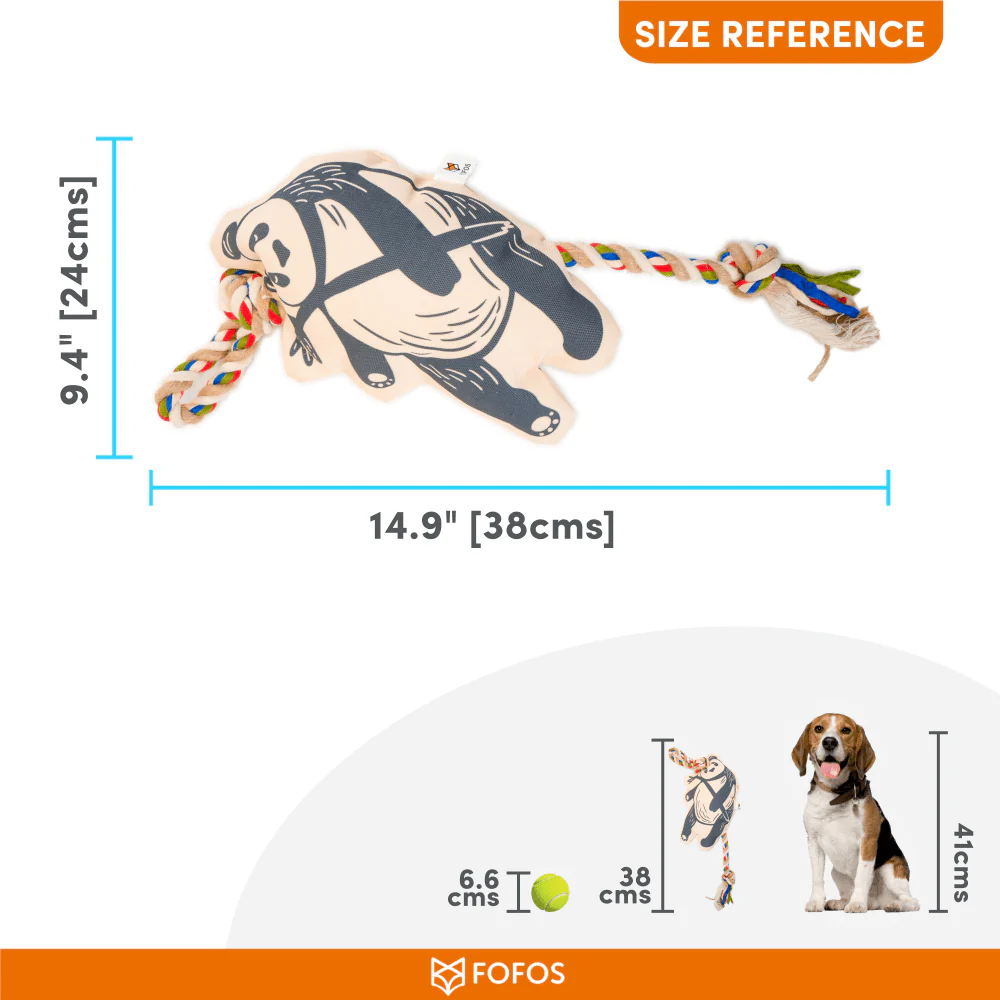 Barkbutler x Fofos Flossy Rope Toy With Panda for Dogs - Image 3