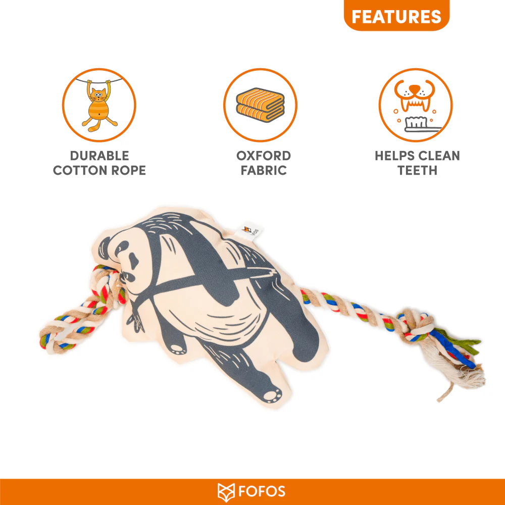 Barkbutler x Fofos Flossy Rope Toy With Panda for Dogs - Image 5