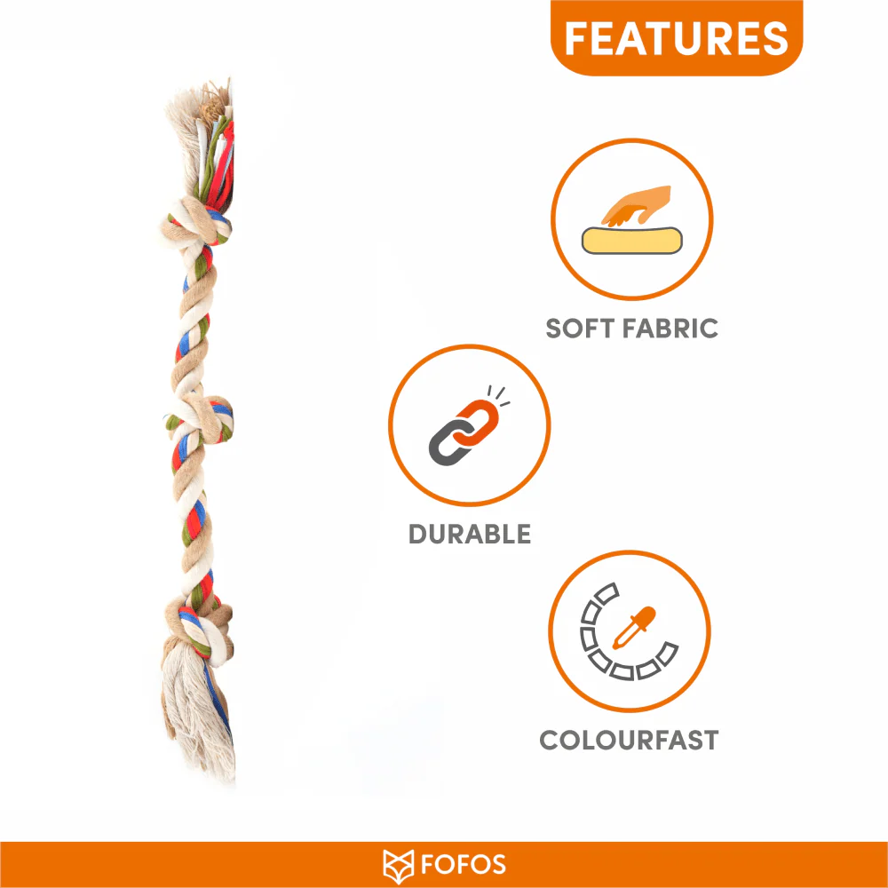 Barkbutler x Fofos Flossy Three Knots Rope Toy For Dogs - Image 6