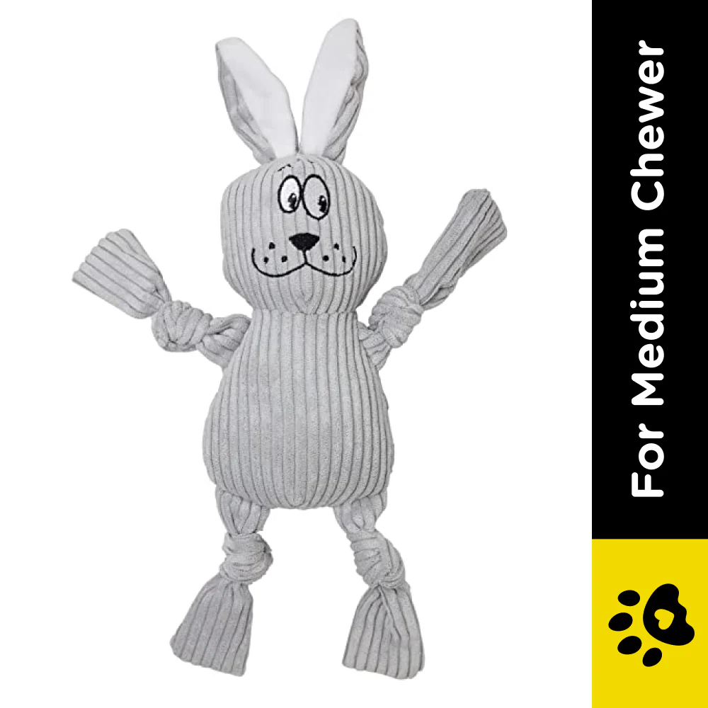 Barkbutler x Fofos Fluffy Rabbit Toy for Dogs (Grey) - Image 2